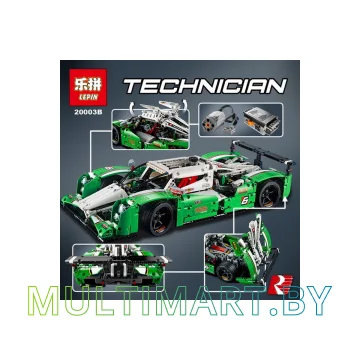 Конструктор Lepin 20003b Зеленый гоночный автомобиль с PF (1280 деталей) картинка 5